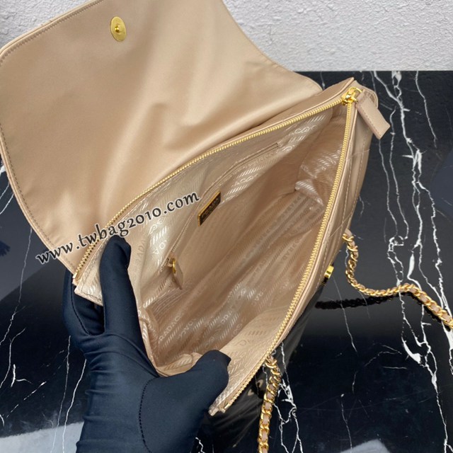 Prada專櫃新款中古翻蓋款肩背包 1BD622 普拉達Vintage中古鏈條菱格流浪包 csp1371